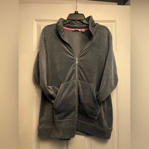 Isaac Mizrahi velour zip up hoodie